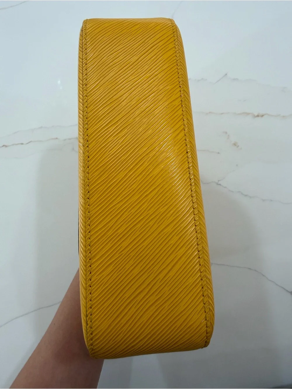 Louis Vuitton Yellow Epi Leather Shoulder Bag with Silver Hardware